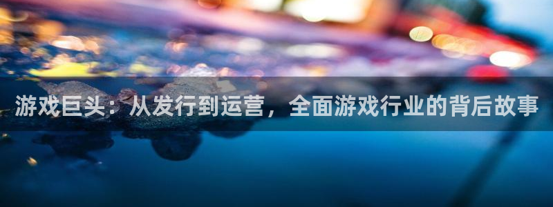 杏耀官网注册平台登录不了：游戏巨头：从发行到运营，全面游戏行业的背后故事